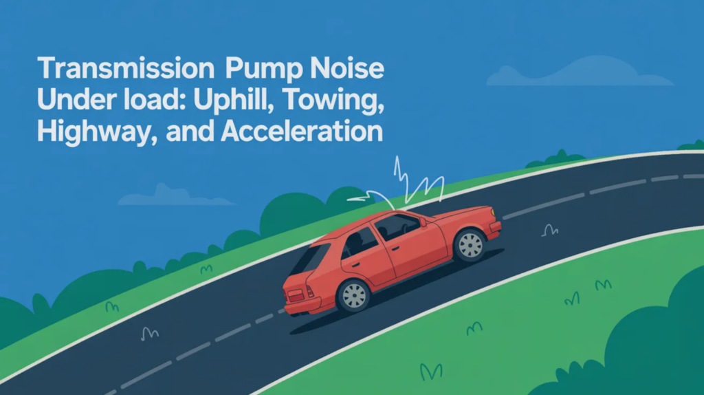 Transmission pump noise under load: uphill, towing, highway, and acceleration
