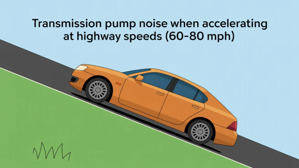 Transmission pump noise when accelerating at highway speeds (60–80 mph)