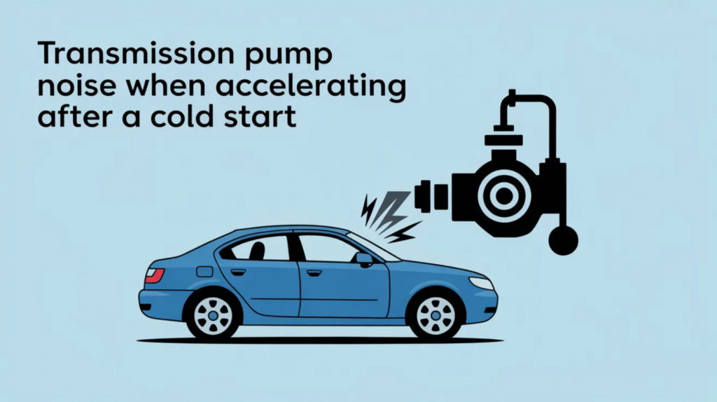 Transmission pump noise when accelerating after a cold start