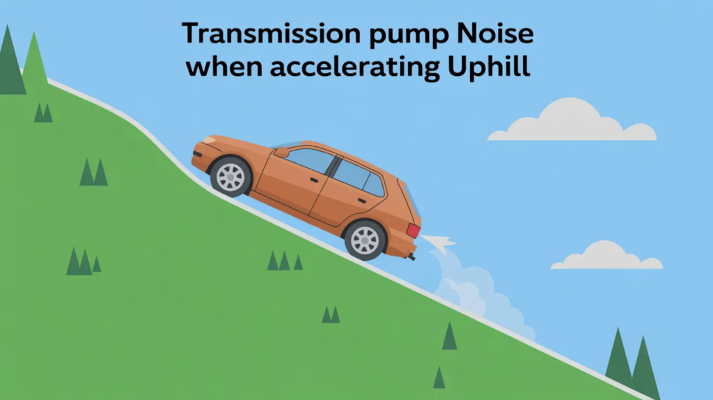 Transmission pump noise when accelerating uphill but not on flat roads